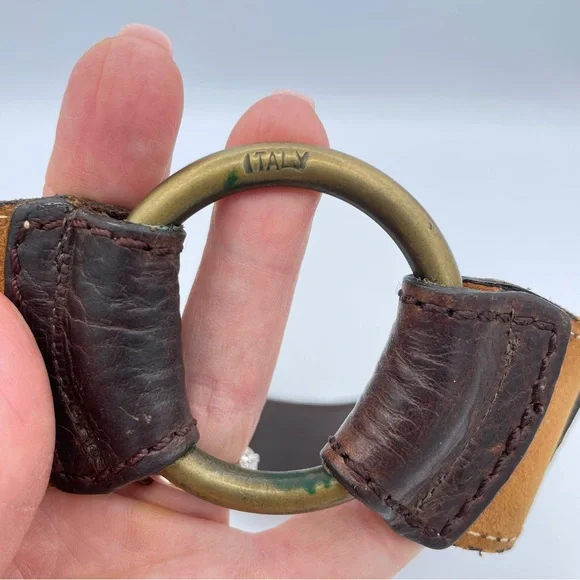 DKNY Vintage Leather Harness Belt Small Brown - Picture 16 of 16